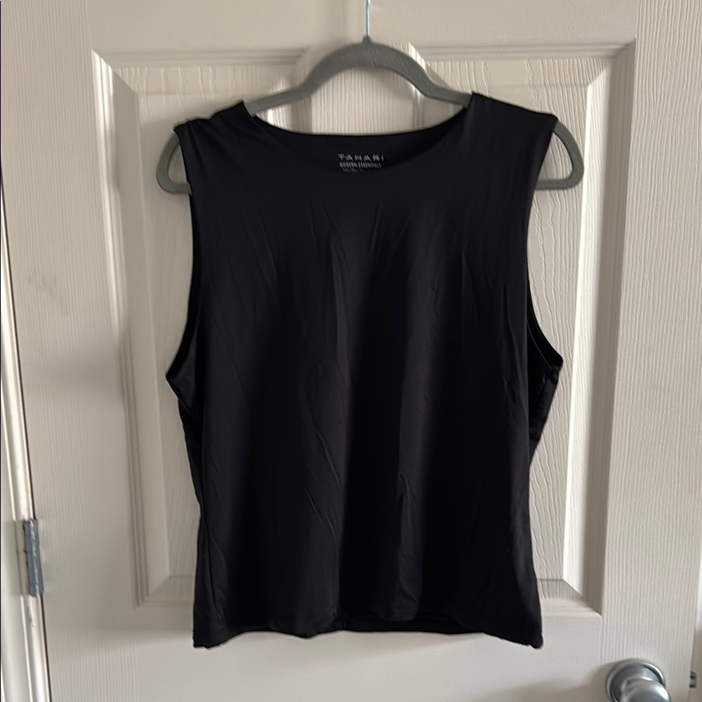 Tahari Black Sleeveless Muscle Tee